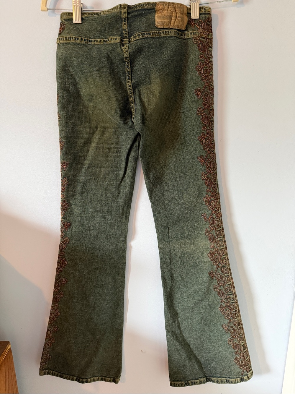 Z. Cavaricci Low-rise Embroidered Flare Jeans with Sepia Finish - Picture 6 of 6